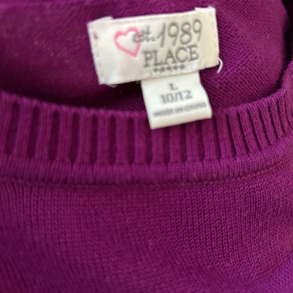 Children’s Place Magenta Sweater with Pink Star. Girls L 10/12 - Picture 4 of 4